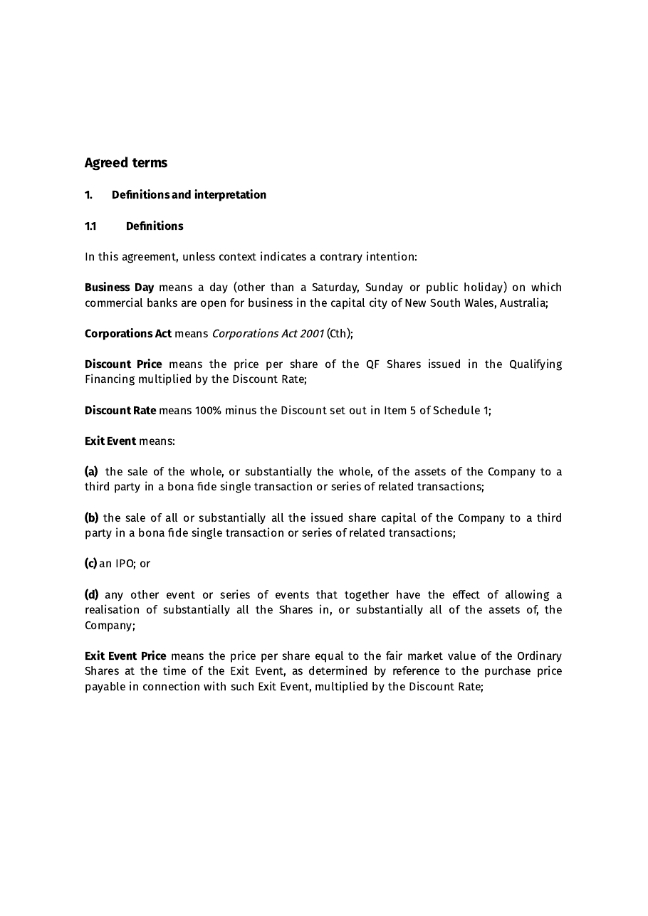 Simple Agreement for Future Equity, page 3 of 14