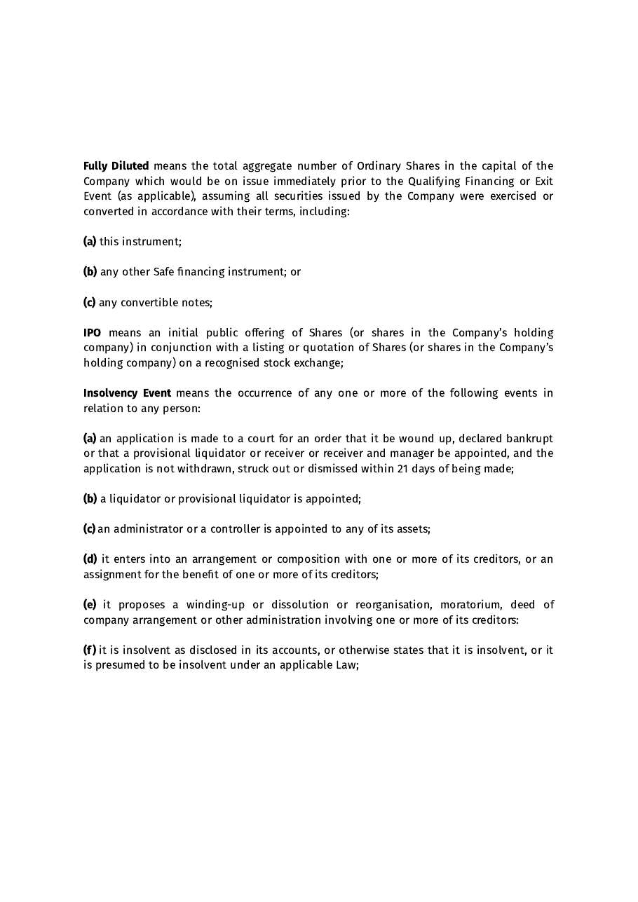 Simple Agreement for Future Equity, page 4 of 14