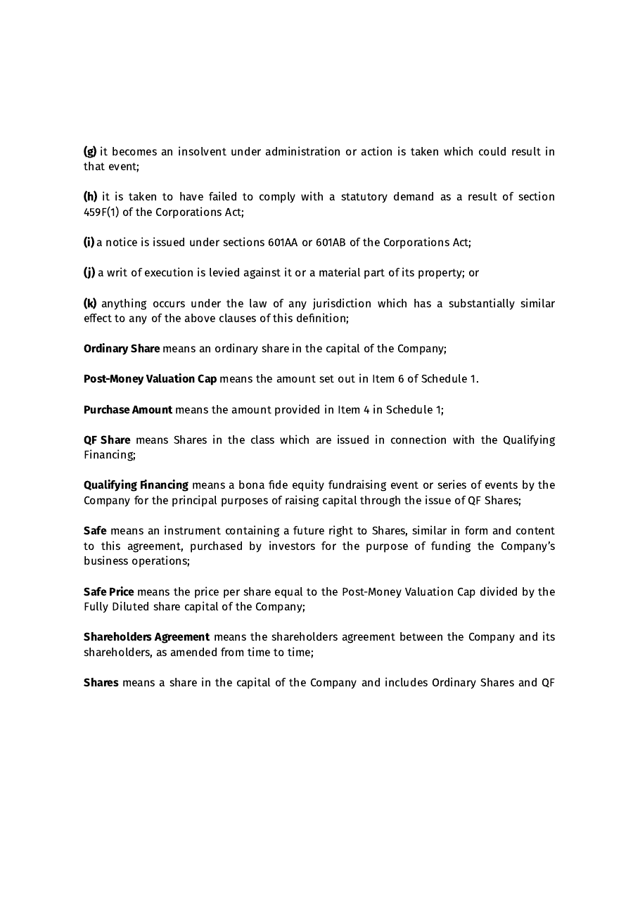 Simple Agreement for Future Equity, page 5 of 14