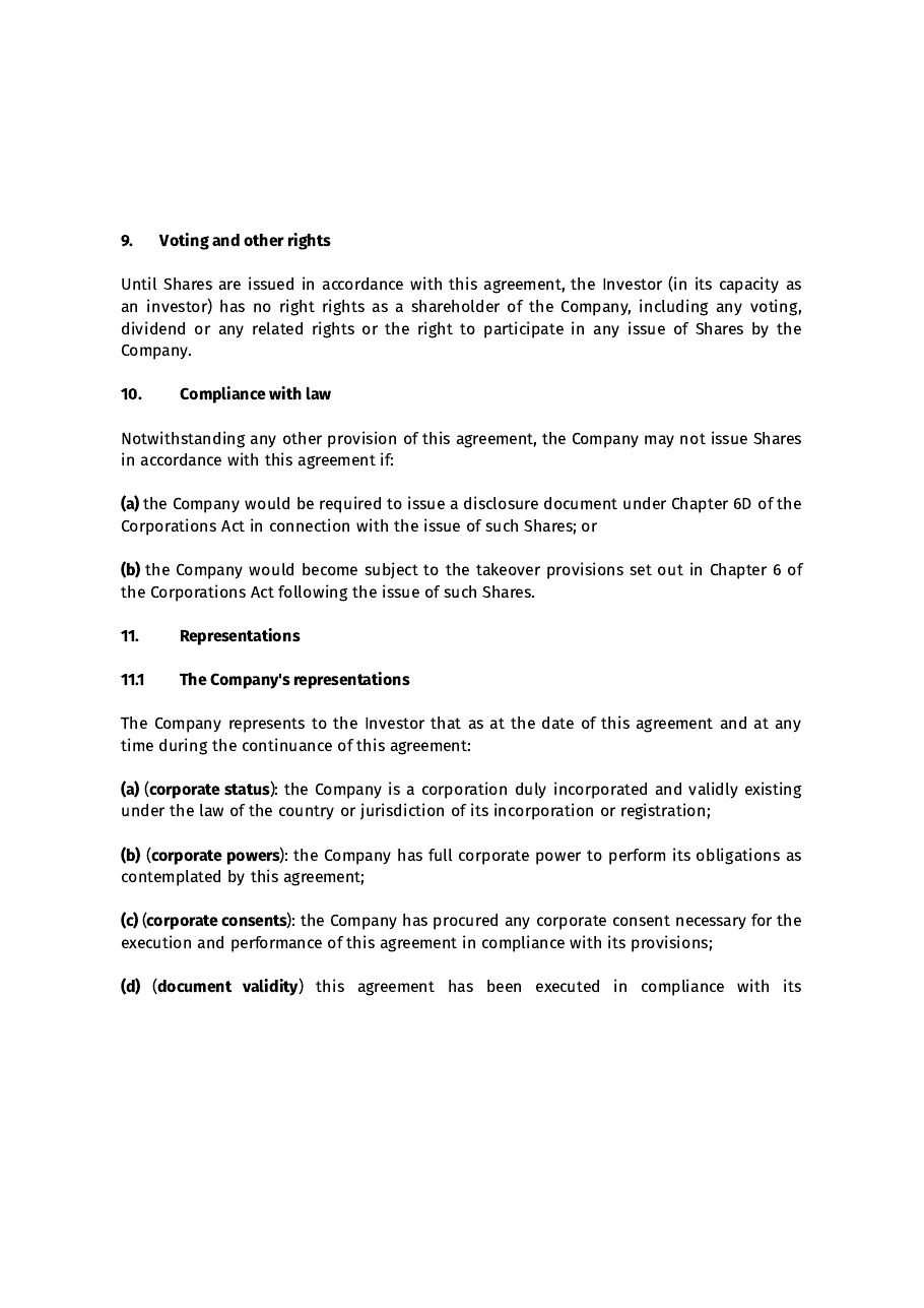 Simple Agreement for Future Equity, page 10 of 14