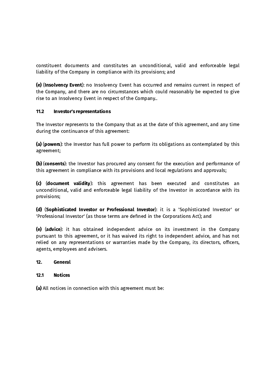 Simple Agreement for Future Equity, page 11 of 14