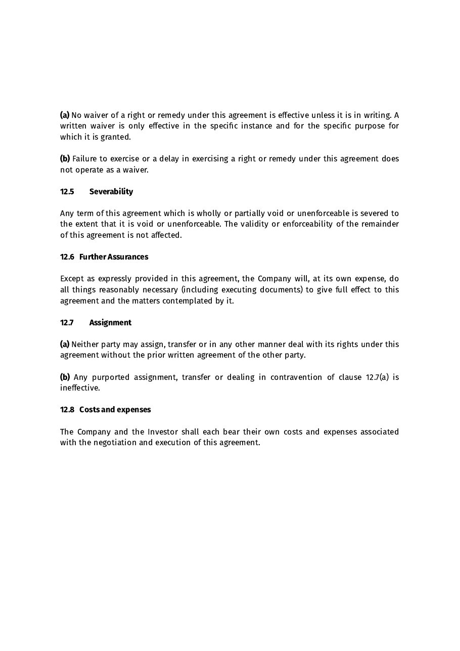 Simple Agreement for Future Equity, page 13 of 14